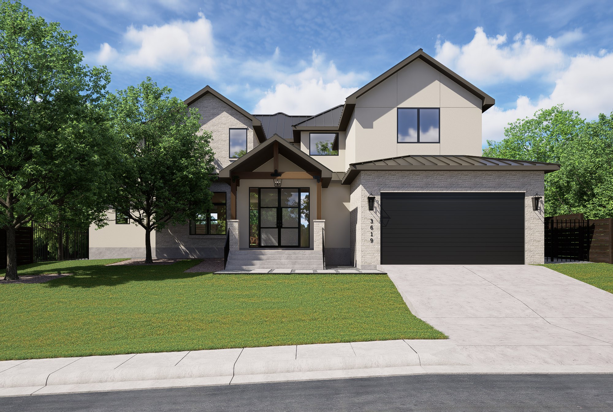 3619 Peregrine Falcon Dr — Front Elevation Rendering